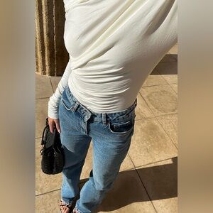 NA-KD Straight Mid Waist Jeans